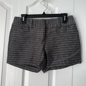 Ann Taylor Factory Black & White High-Waist Textured Shorts